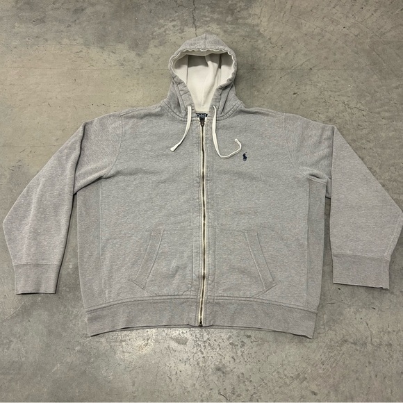 Ralph Lauren Other - Vintage Polo Ralph Lauren Hoodie Men’s Size XXL Full Zip Up Gray Pony Sweatshirt